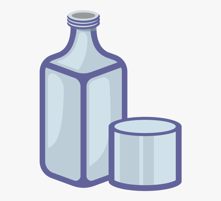 Purple,cylinder,glass Bottle - Glass Bottle Vector Png, Transparent Clipart