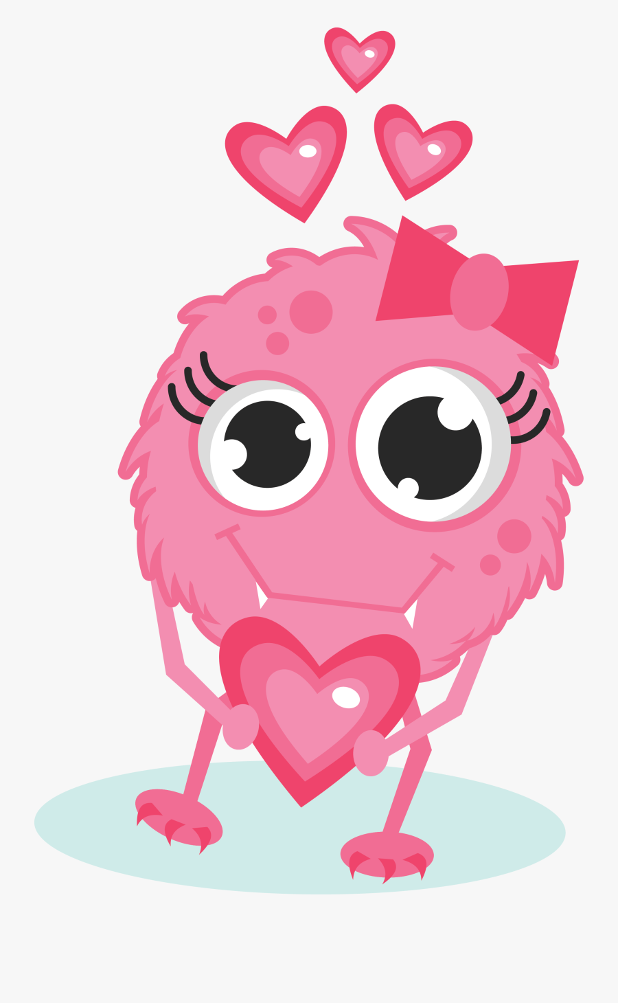 Jpg Free Stock Girl In Love Kewt - Cute Monster Valentines Day Clipart, Transparent Clipart