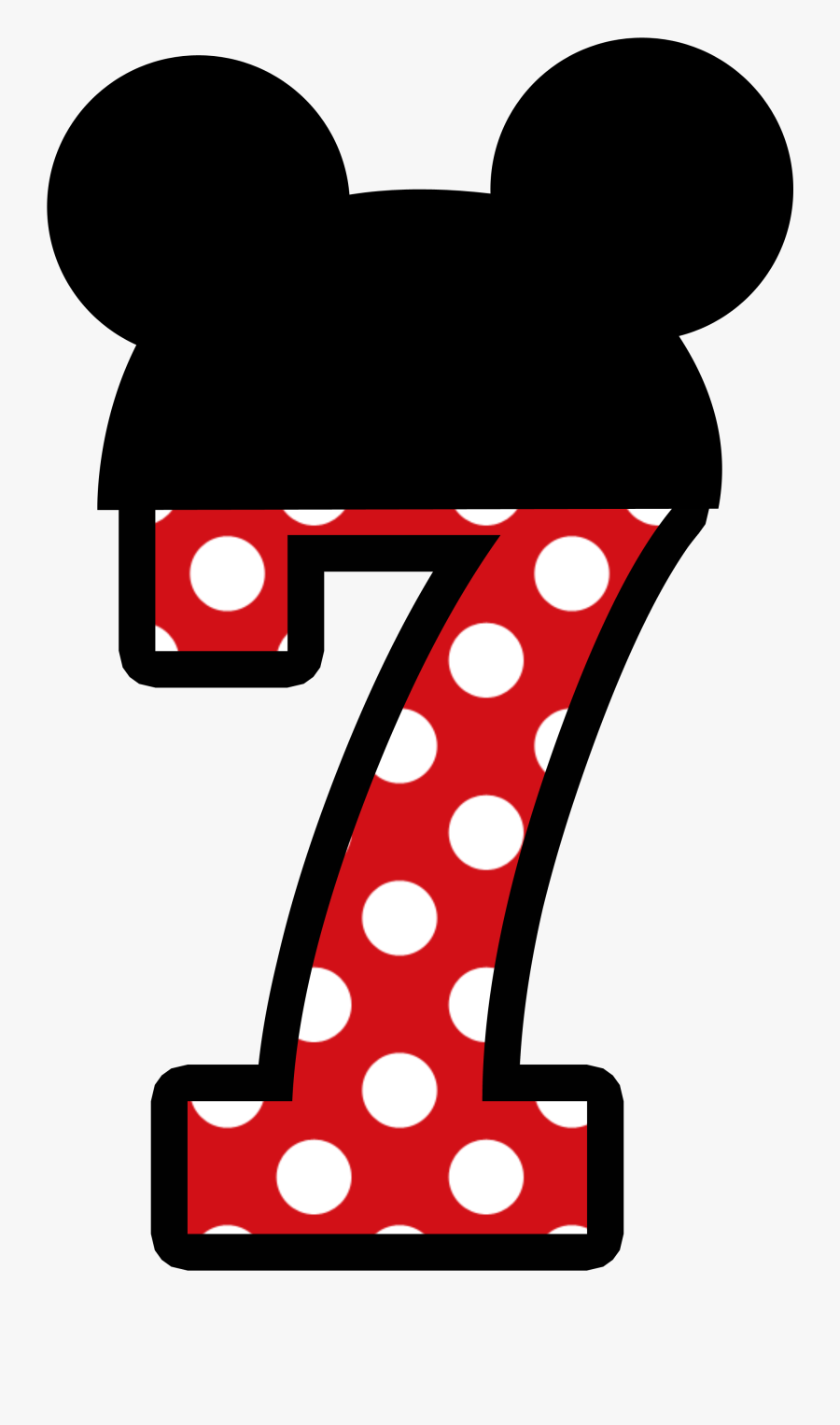 Mickey Mouse Number 7, Transparent Clipart