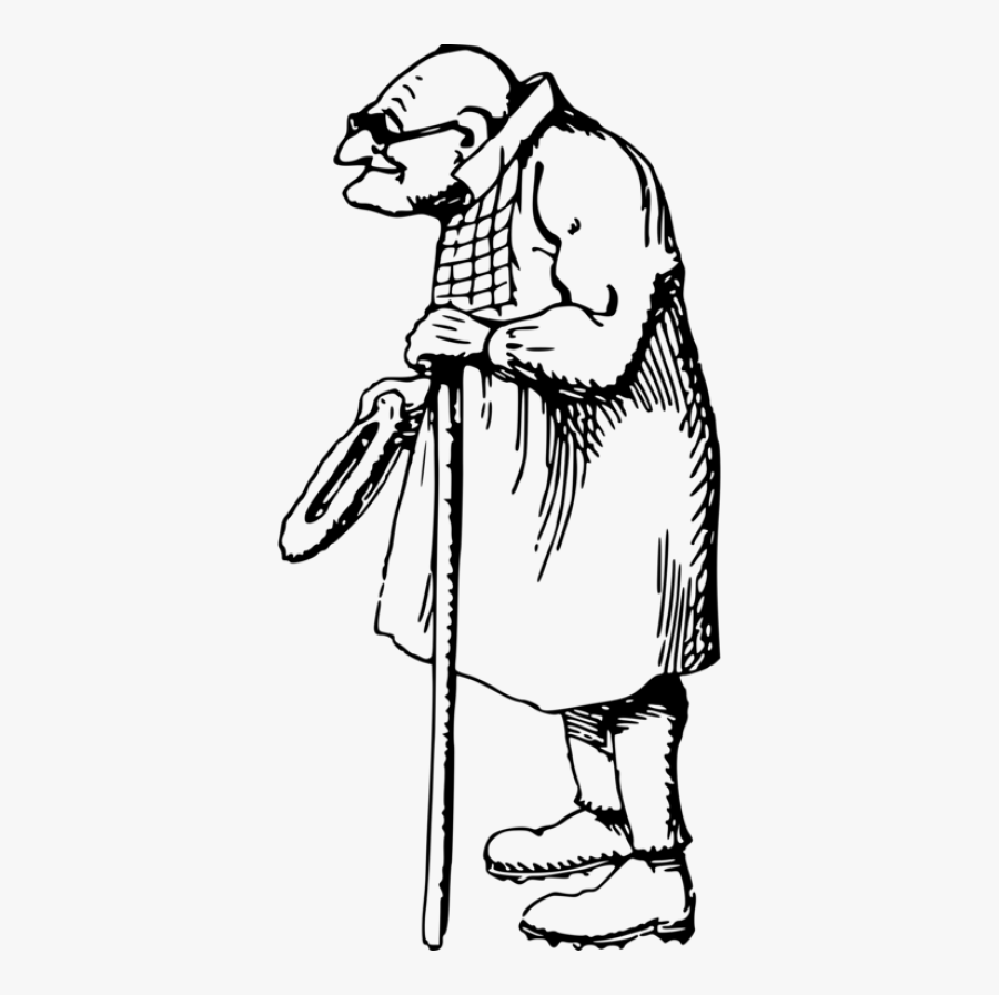 Drawing Grandfather Clipart Black And White, Transparent Clipart