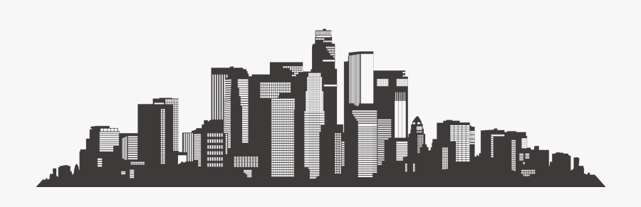 City Buildings Silhouette Scalable Angeles Los Skyline - Building Silhouette Vector Png, Transparent Clipart