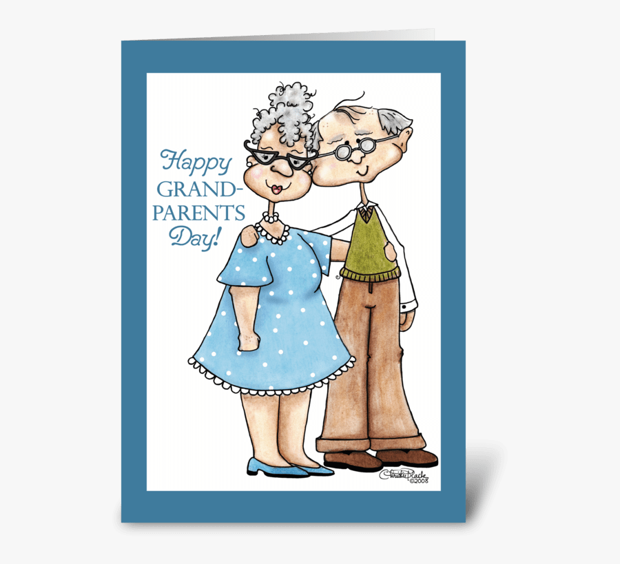 Grandparents Day-cute Elderly Couple - Happy Anniversary 55 Years, Transparent Clipart