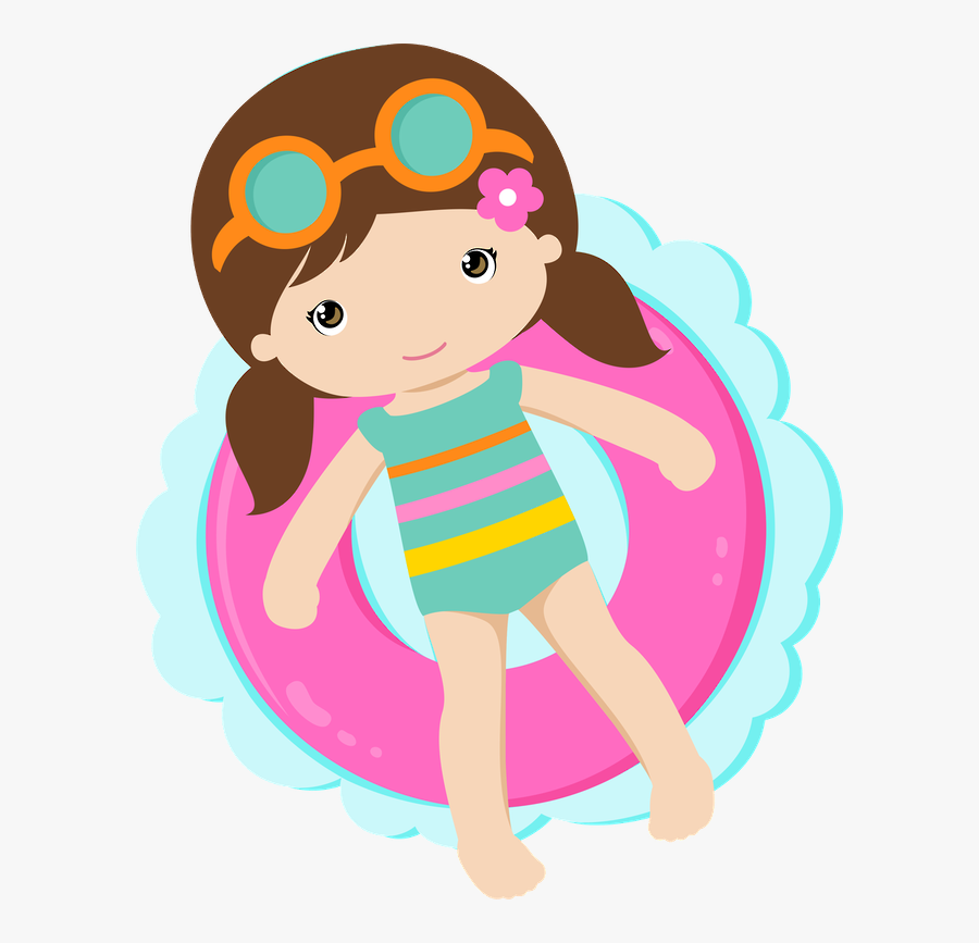 Transparent Pool Splash Clipart - Girl Pool Party Clipart, Transparent Clipart