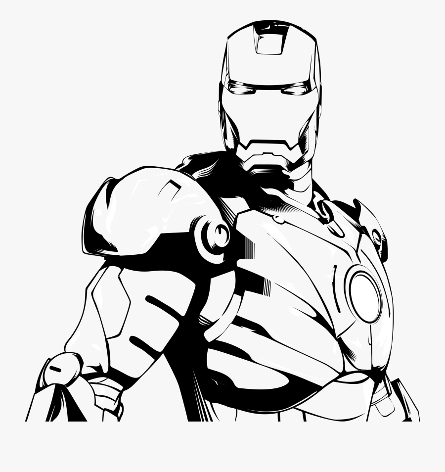 28 Collection Of Ironman Clipart Black And White - Iron Man Line Art, Transparent Clipart