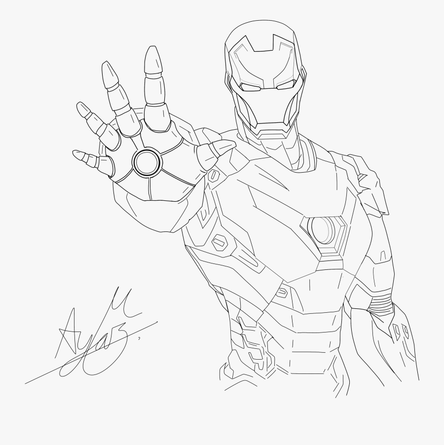 Simple Iron Man Sketch - Sketch, Transparent Clipart