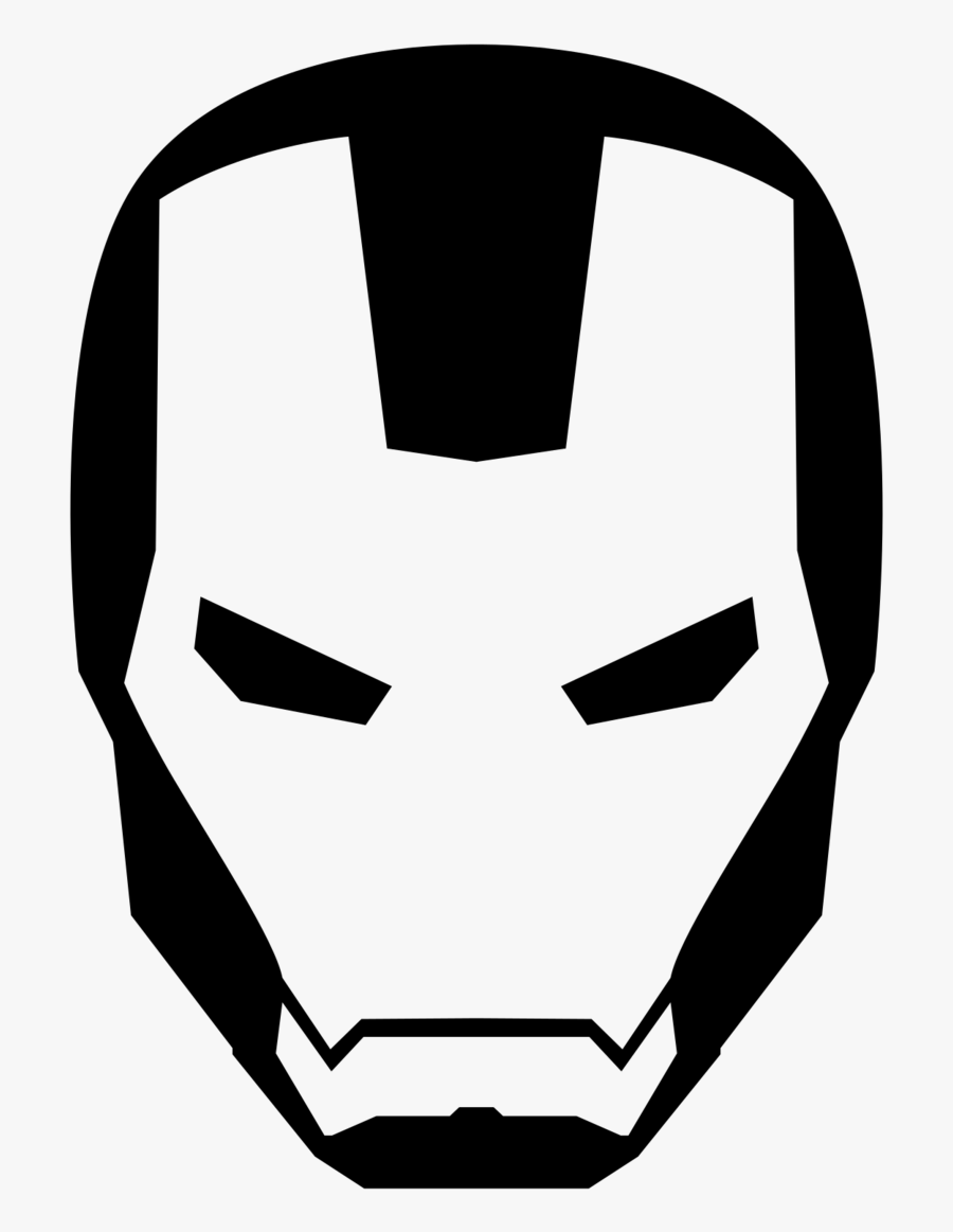 Ironman Clipart Manblack White - Iron Man Mask Svg , Free Transparent Clipa...