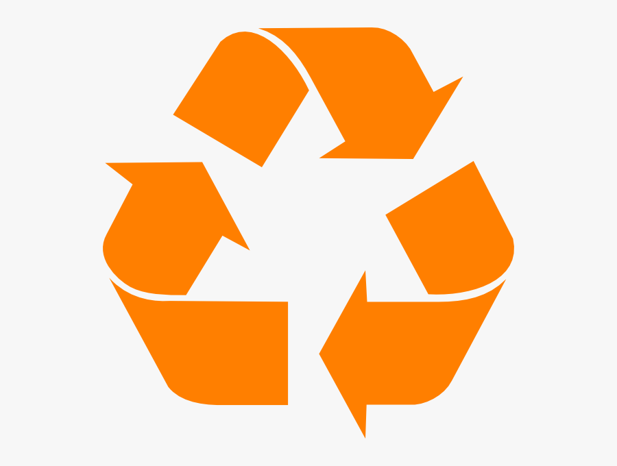 Orange Recycle Symbol, Transparent Clipart