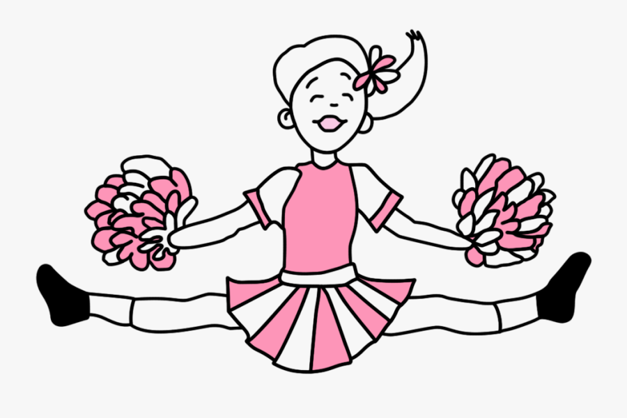 Pink Cheerleading Cartoon Png, Transparent Clipart