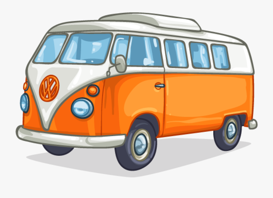 Vw Bus Art - Van Cartoon Png, Transparent Clipart