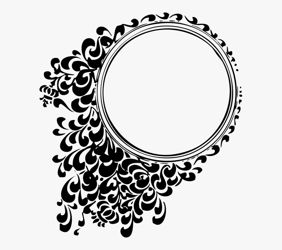 Decorative, Mirror, Round, Circle, Patterns - Circle Border Design Png, Transparent Clipart