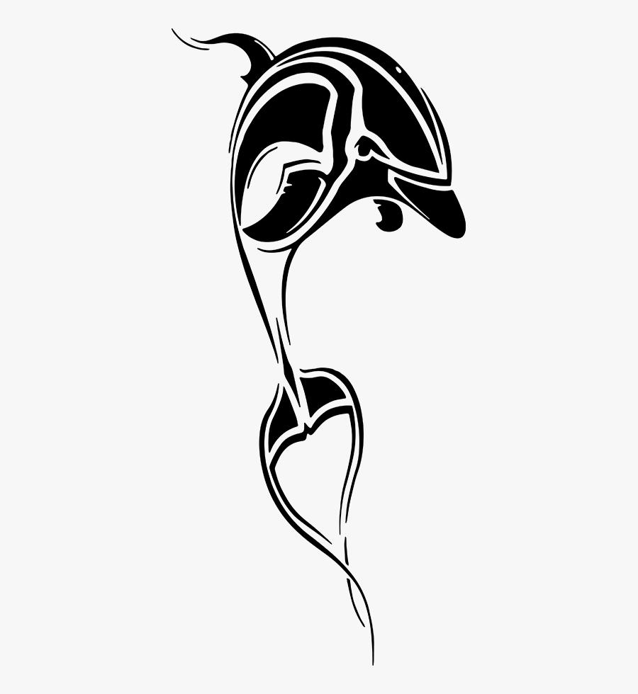 Dolphin Mirror - Dolphin Tribal, Transparent Clipart