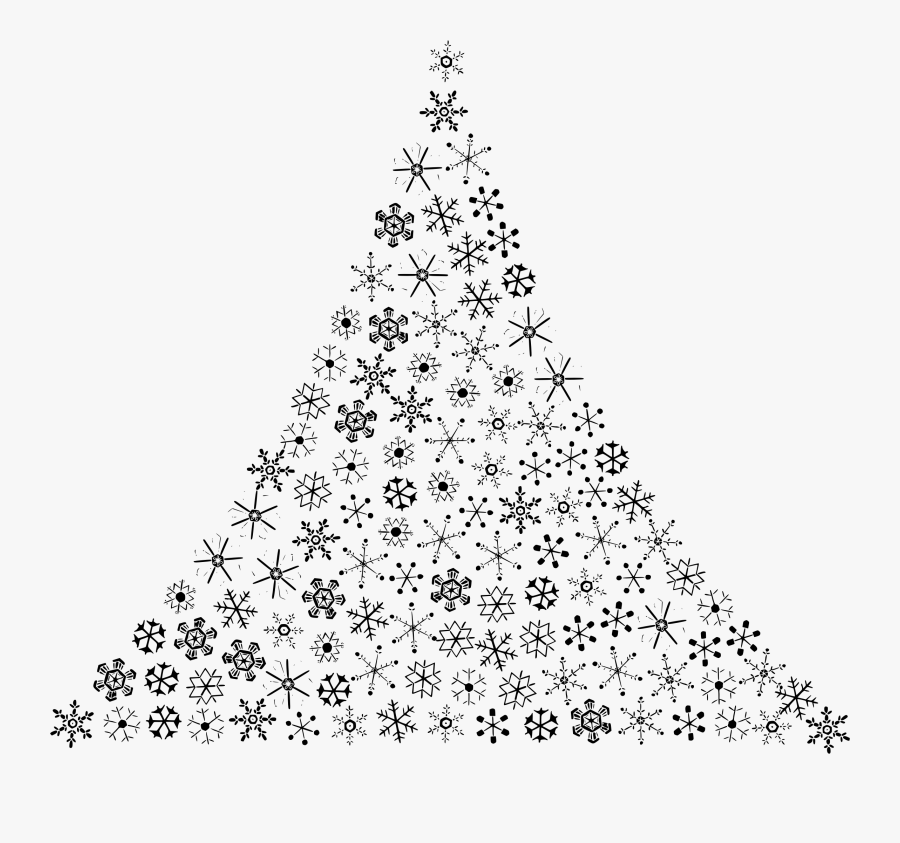 Snowflake Christmas Tree Banner Transparent Library - White Christmas Tree .png, Transparent Clipart