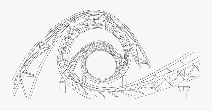 Download Roller Coaster Png Hd - Sketch Roller Coaster Draw, Transparent Clipart