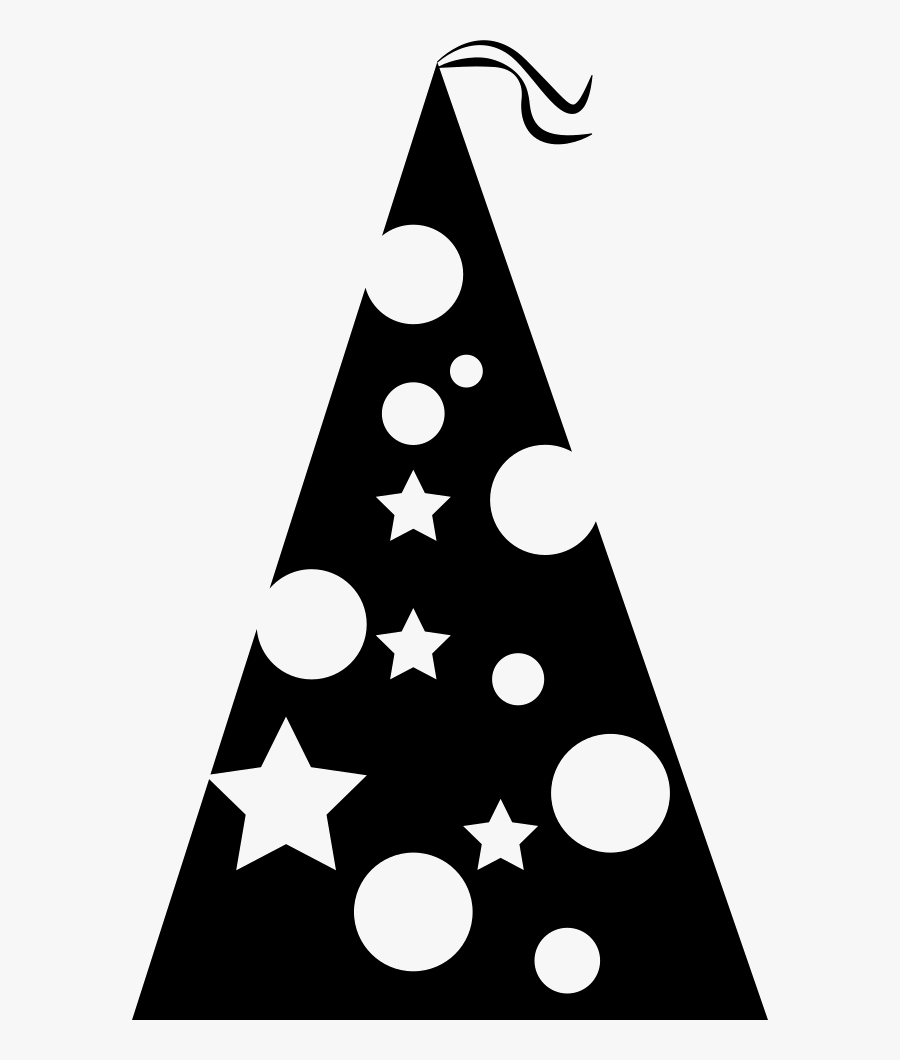 Birthday Hat With Dots And Stars Comments - Gorro De Cumpleaños Negro, Transparent Clipart