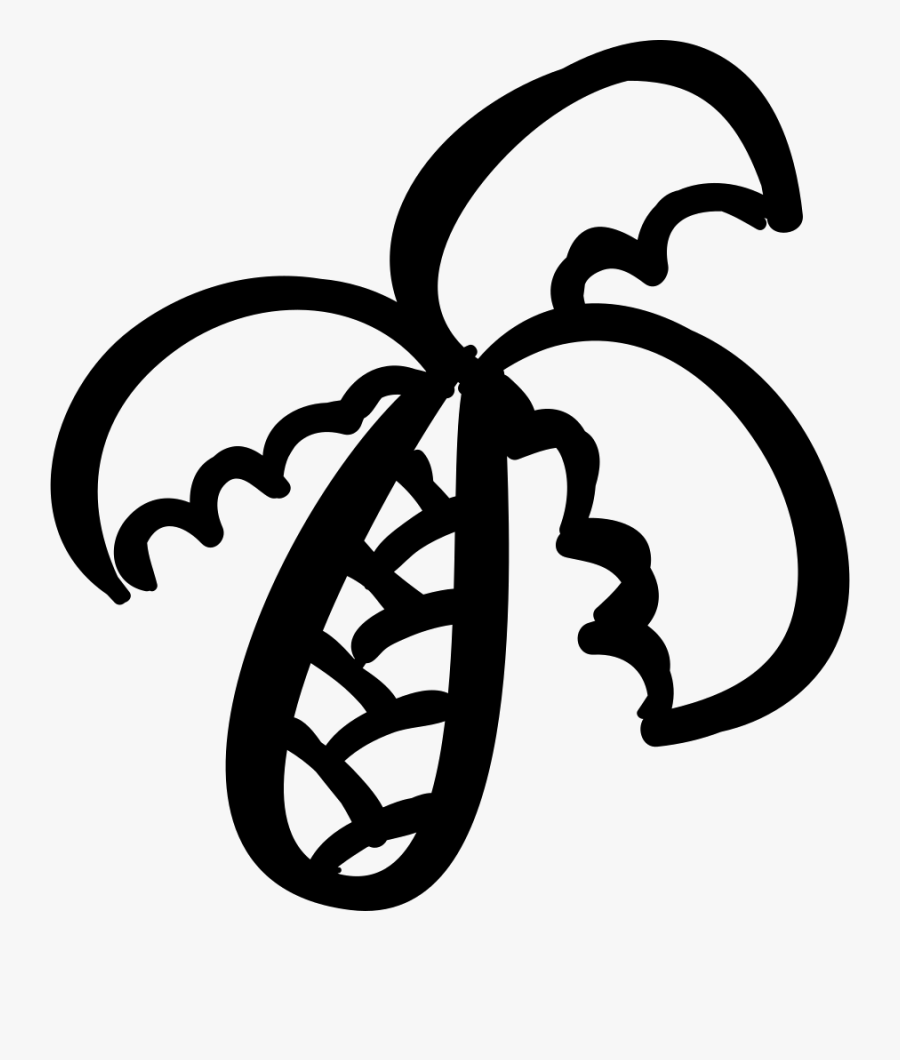 Tropical Palm Tree Outline Comments - Portable Network Graphics, Transparent Clipart