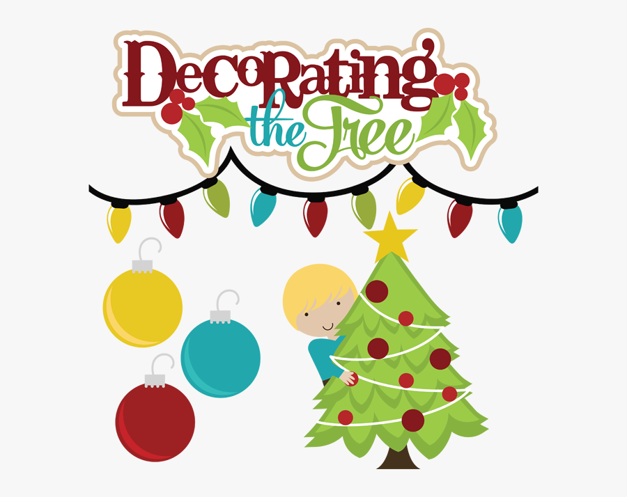 Decorating The Tree Svg Files For Scrapbooking Christmas - Christmas Tree Decorating Clipart, Transparent Clipart