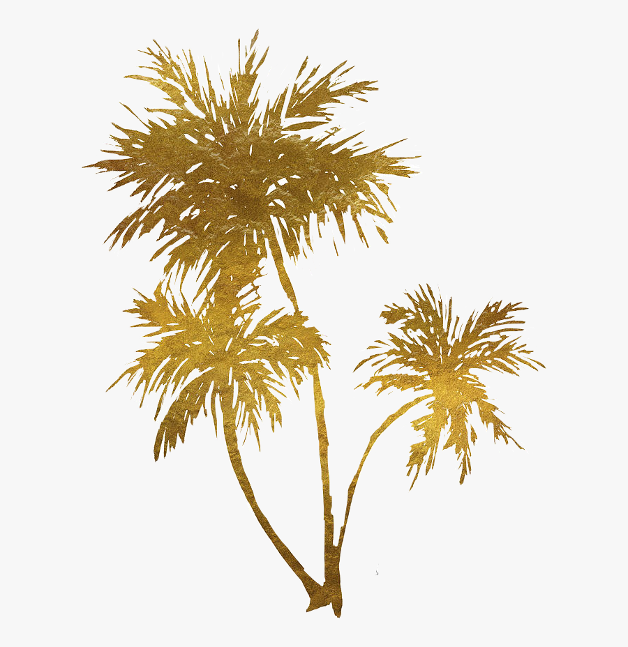 Beach Art Palmtree Palmtrees Palma Goldentree Stic - Gold Palm Tree Png, Transparent Clipart