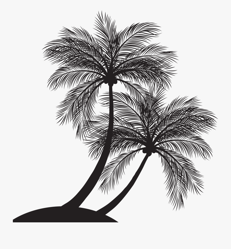 Palm Trees Clip Art Silhouette Image Vector Graphics, Transparent Clipart