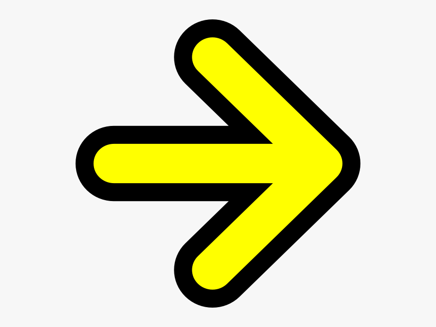 Right Yellow Arrow Sign Logo, Transparent Clipart