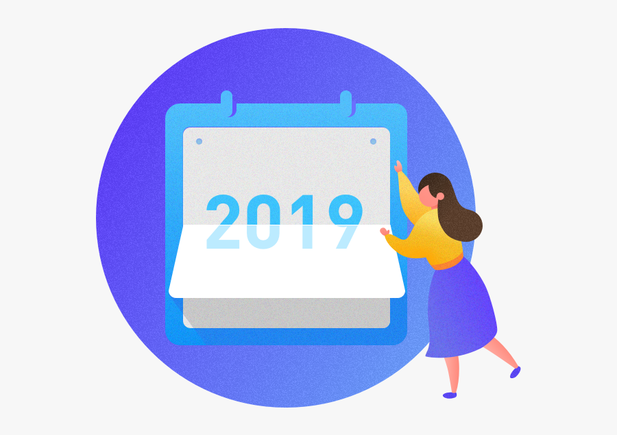 Happy New Year 2019 Ui Illustration - Cartoon, Transparent Clipart
