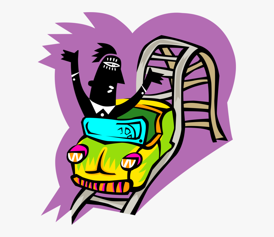Vector Illustration Of Roller Coaster Rider Enjoys - Borderline Personality Disorder, Transparent Clipart