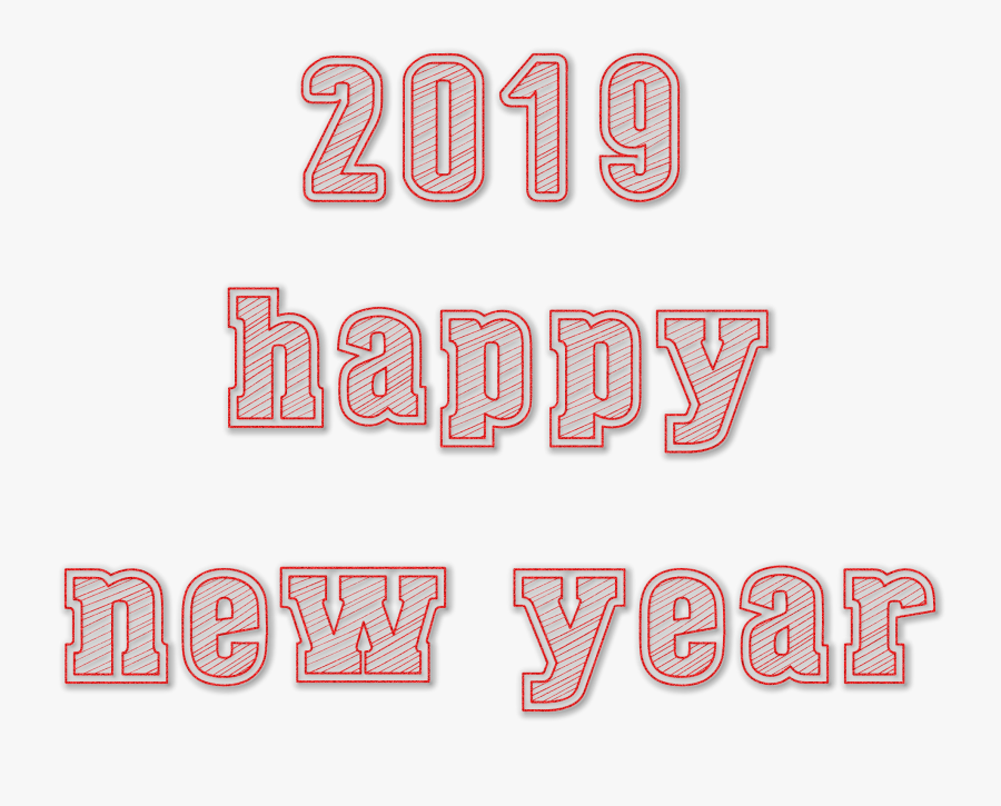 Happy New Year 2019 Transparent - Carmine, Transparent Clipart