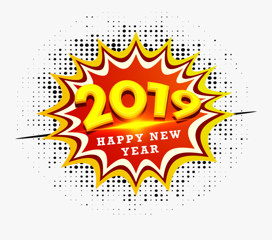 Comic Style 2019 New Year Png - Palm Tree Silhouette, Transparent Clipart