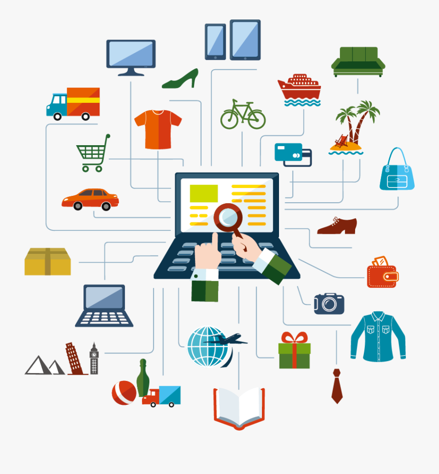 Be Networking Will Vector Online Shopping Clipart - Online Shopping Vector Png, Transparent Clipart