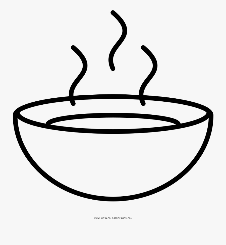 Soup Bowl Coloring Page Clipart , Png Download - Plato De Sopa Para Colorear, Transparent Clipart