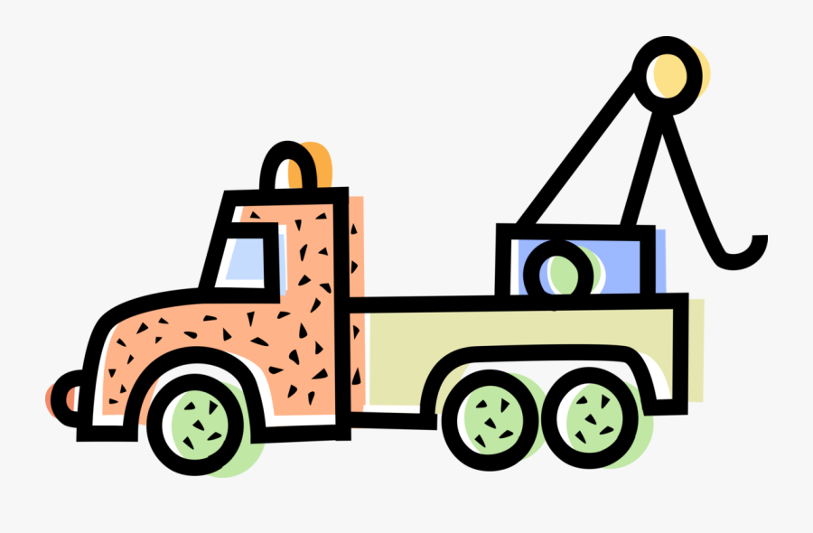 Vector Illustration Of Tow Truck Wrecker Recovery Vehicle, Transparent Clipart