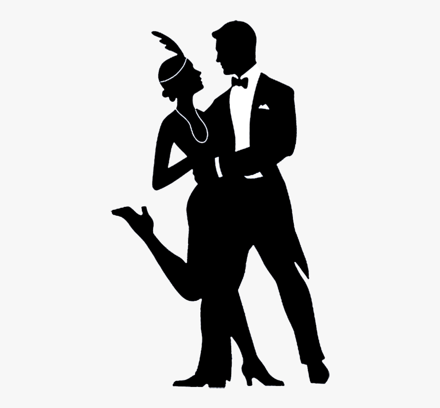 Charleston Dancing Couple - Great Gatsby Silhouette Png , Free