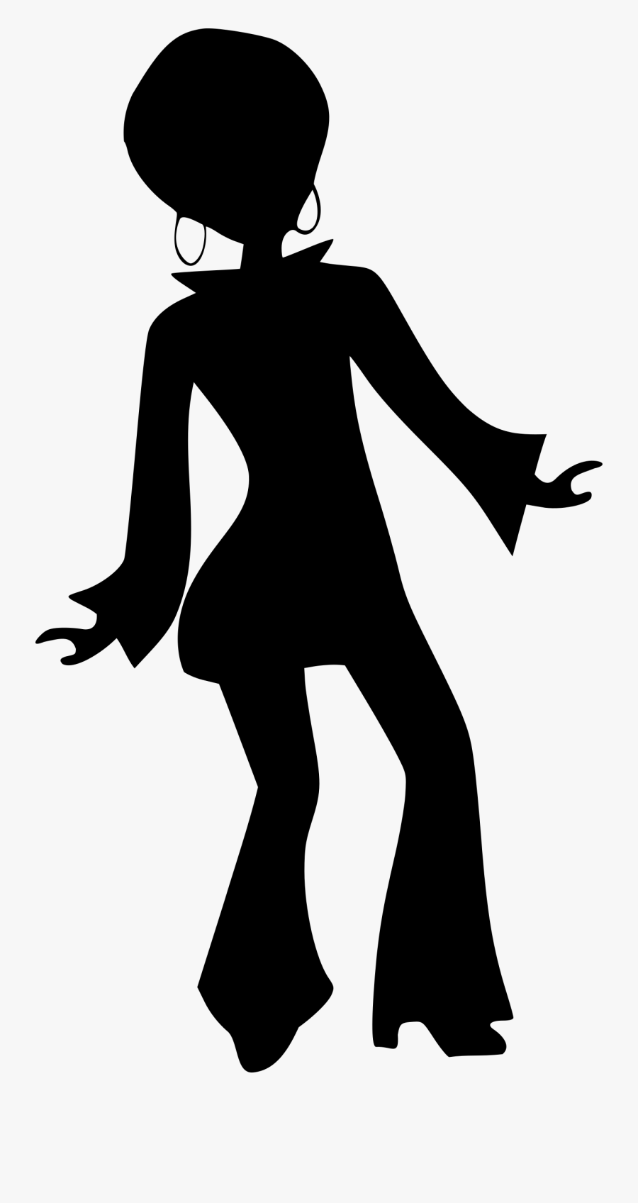 Disco Dancers Silhouette, Transparent Clipart