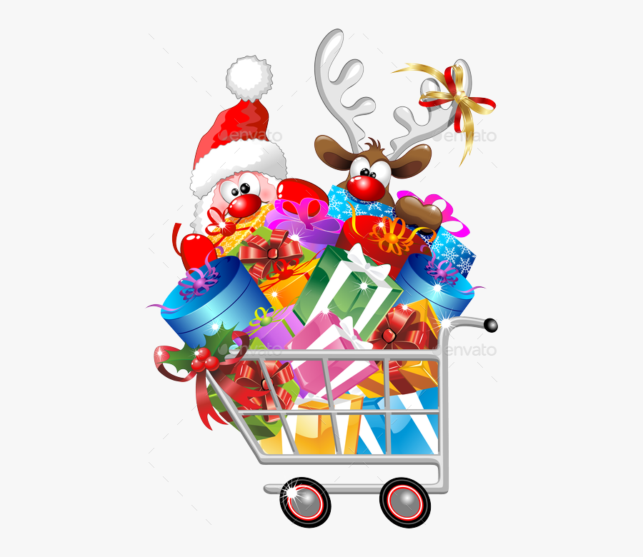 Christmas Shopping Clipart - Christmas Shopping Cartoon, Transparent Clipart