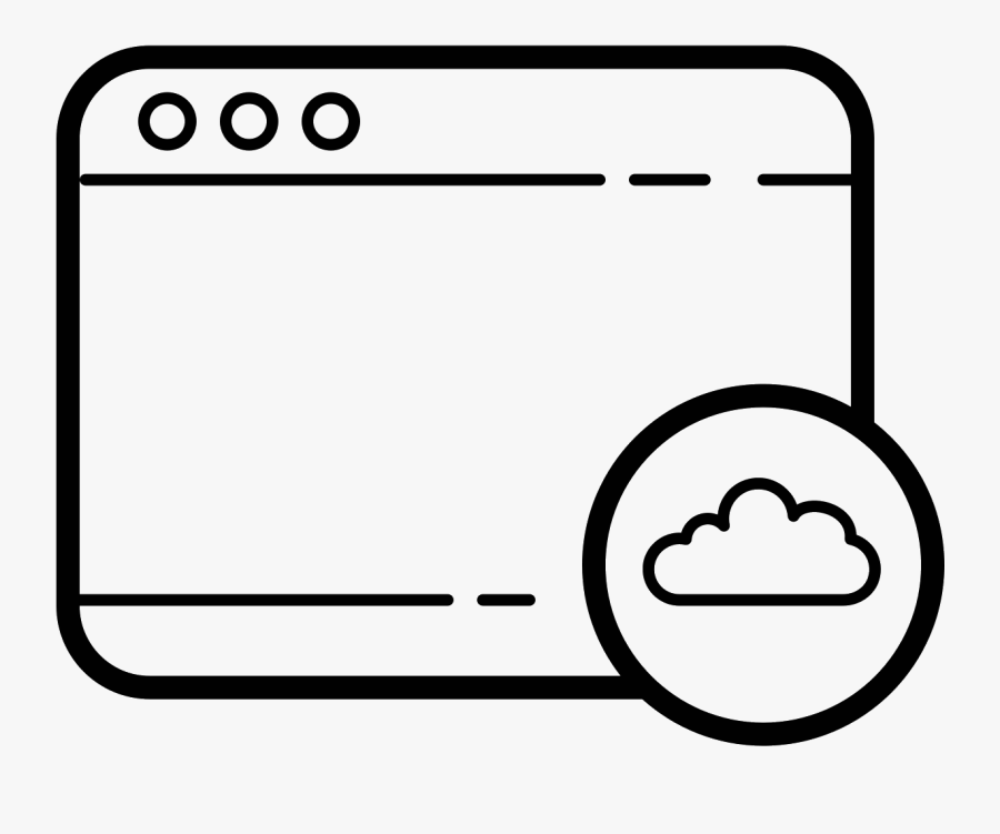 Window Cloud Icon - Line Art, Transparent Clipart