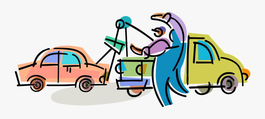 Vector Illustration Of Tow Truck Wrecker Recovery Vehicle, Transparent Clipart