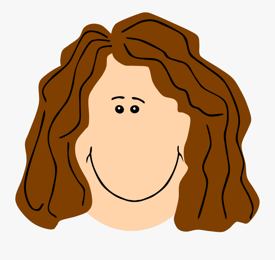 Mom Face Brown - Cartoon With Brown Hair, Transparent Clipart