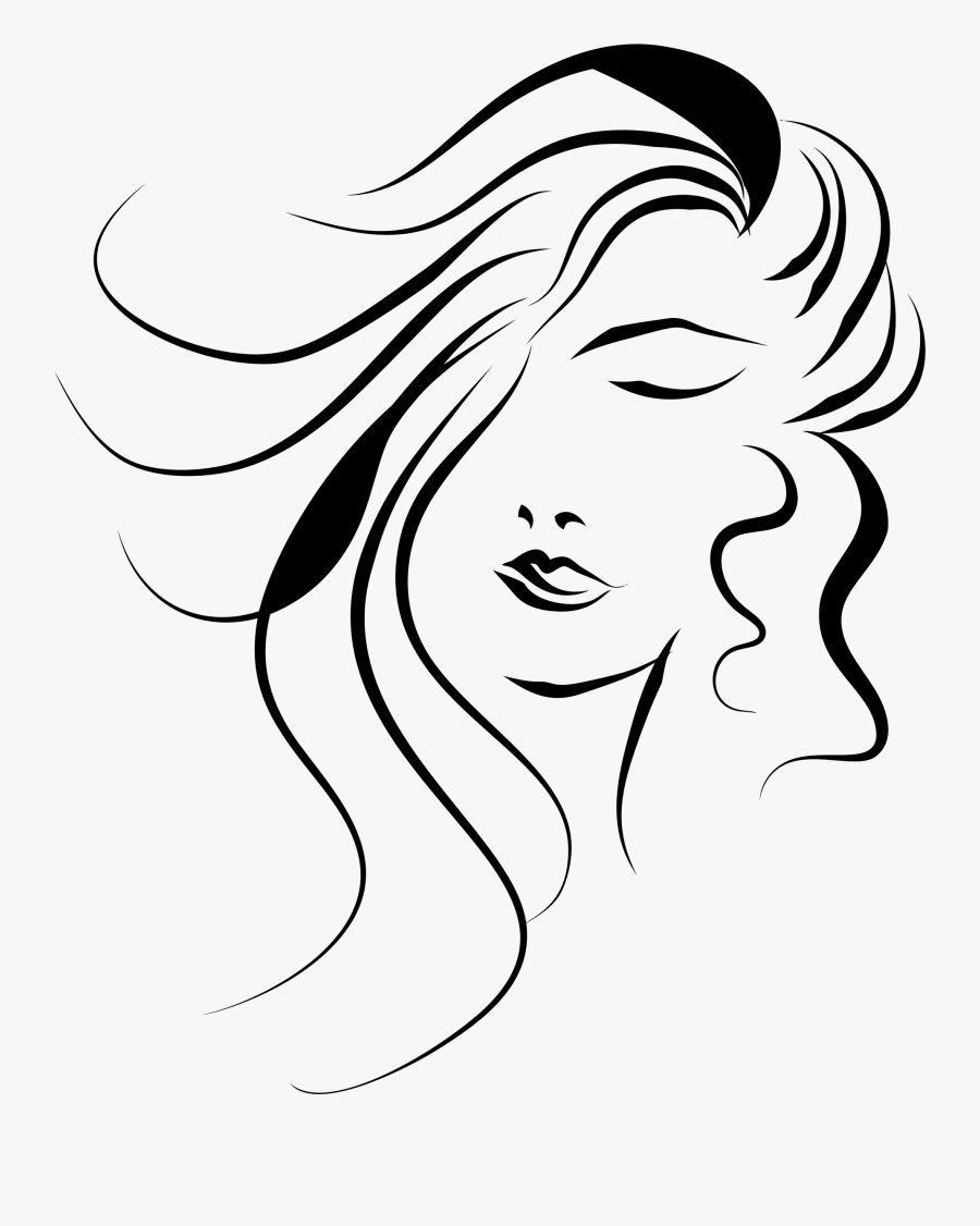 Woman"s Face Line Art - Woman Face Clip Art, Transparent Clipart
