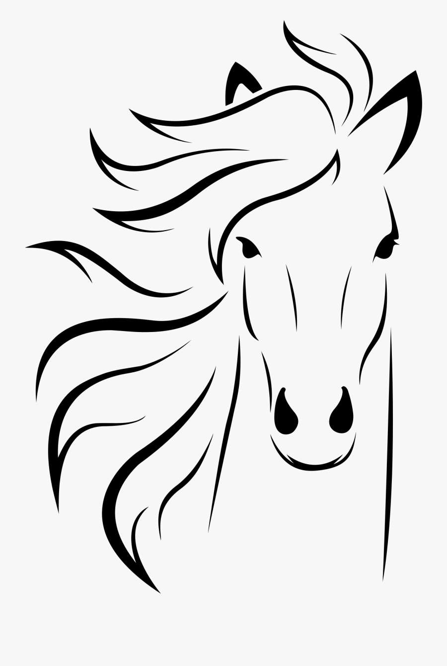 Clip Art Horse Face Clip Art - Desenho De Rosto De Cavalo, Transparent Clipart