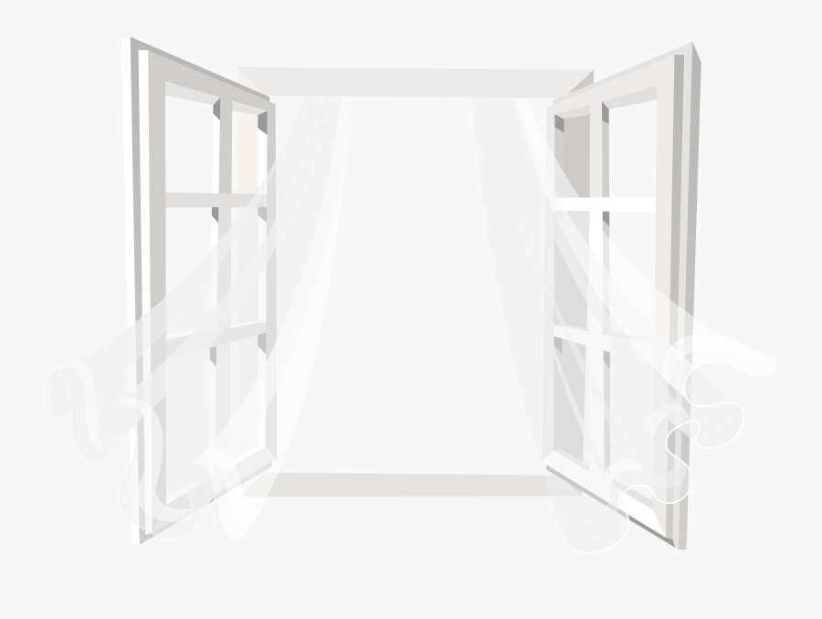 Open Window With Curtain Png Clip Art - Open Window With Curtain, Transparent Clipart