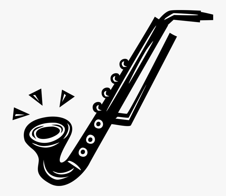 Vector Illustration Of Saxophone Brass Single-reed, Transparent Clipart