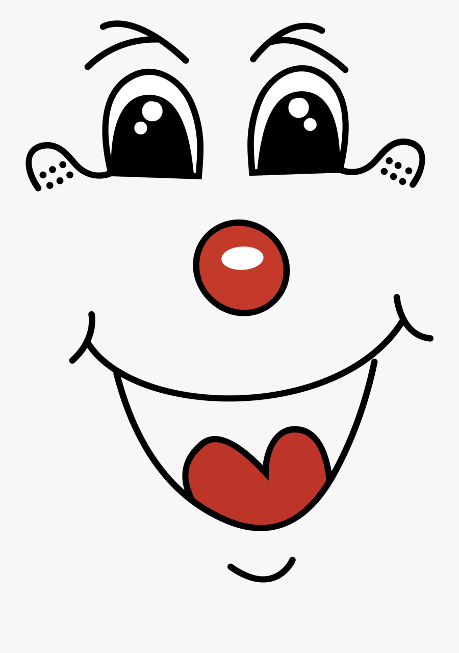 Clown Face Line Art Clip Arts - Clown Smile Clipart, Transparent Clipart