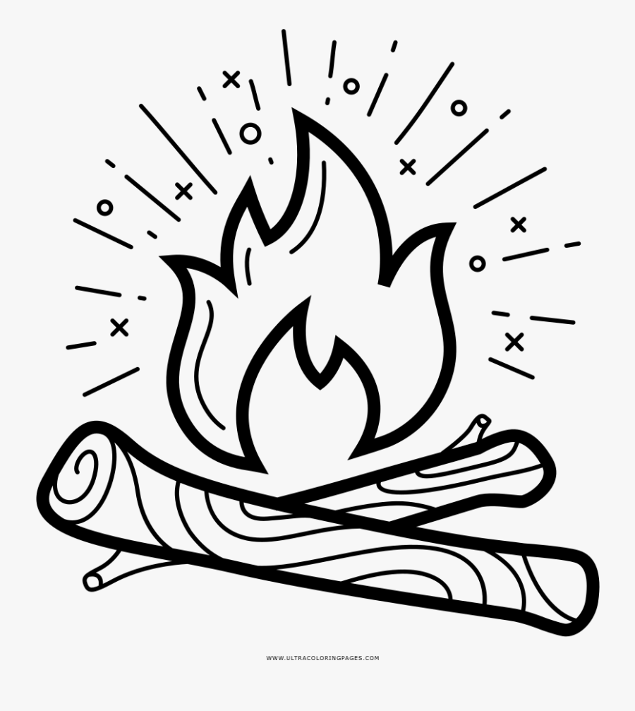 Campfire Coloring Page - Camp Fire Coloring Pages, Transparent Clipart