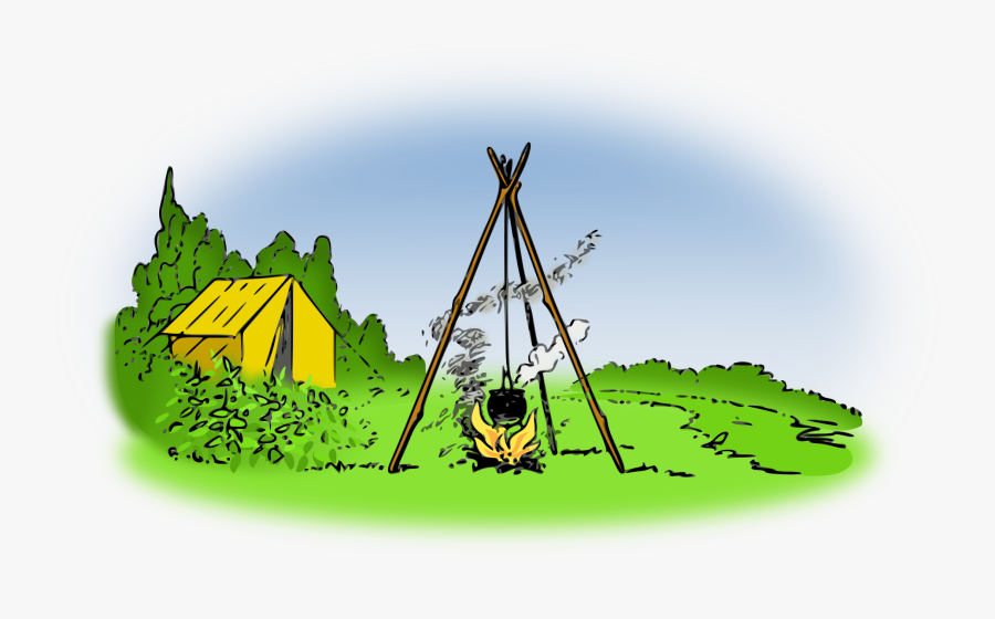 Campfire Colored Clip Arts - Food Camping Drawing, Transparent Clipart