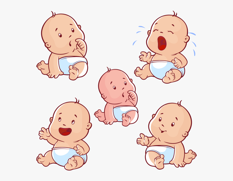 Diaper Clipart Baby Clapping Hand - Cute Baby Cartoon Vector, Transparent Clipart