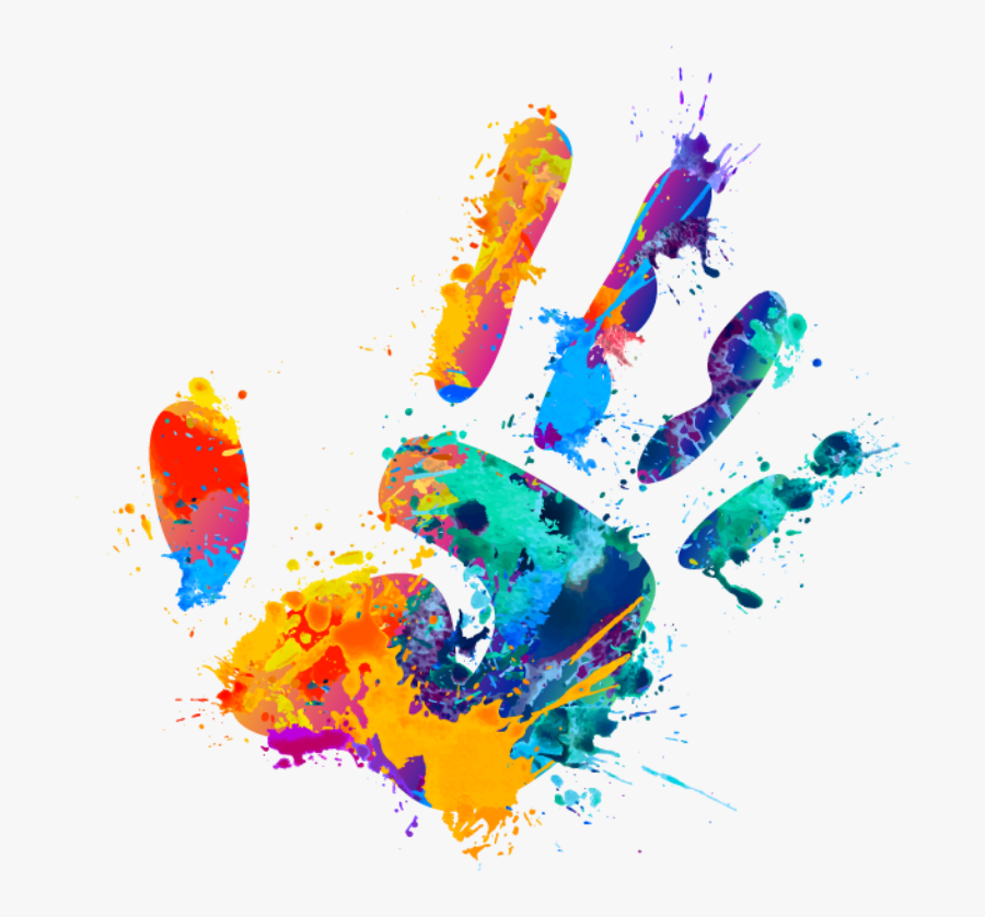 Painted Hand Prints Png, Transparent Clipart