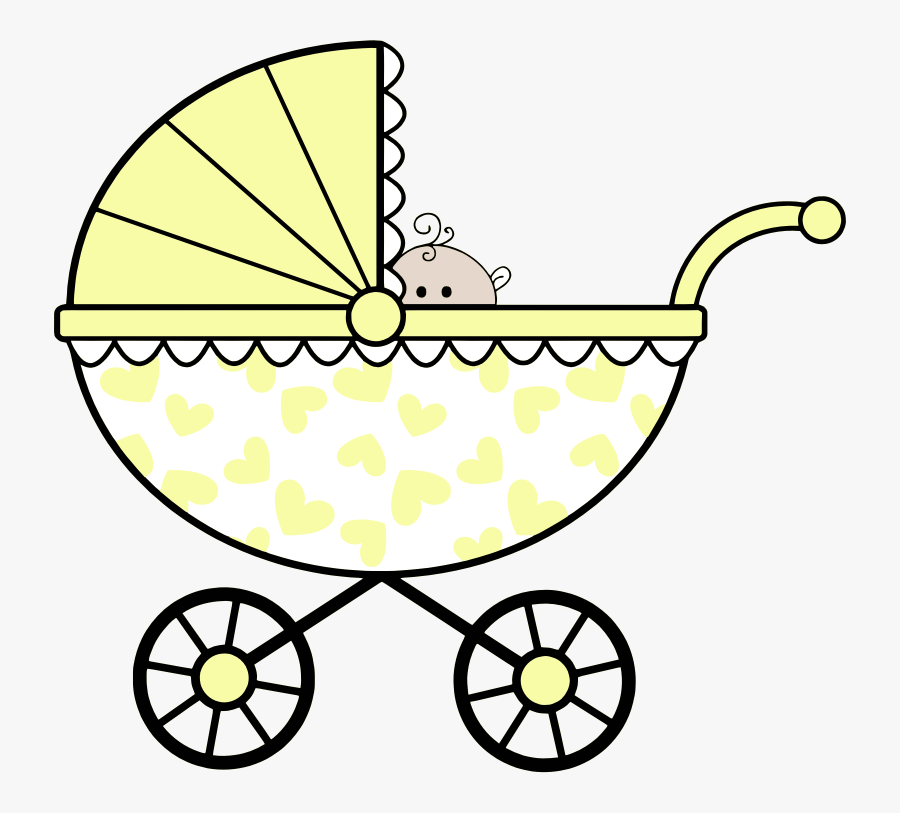 Clip Art Baby Carriage Drawing - Baby Shower Colouring Pages, Transparent Clipart