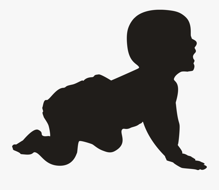 Diaper, Icon Fincastle Herald - Baby Crawling Silhouette, Transparent Clipart