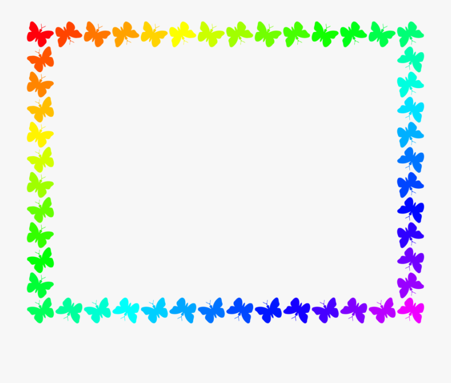 Clipart Frames Png -butterfly Transparent Frame Clipart - Butterfly Border Clipart Black And White, Transparent Clipart