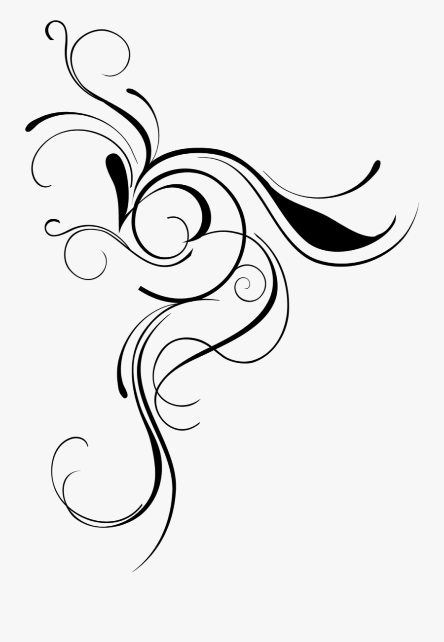 Png Flourish - Clipart Library - Clipart Library - Calligraphy Flourish Swirls Transparent Background, Transparent Clipart