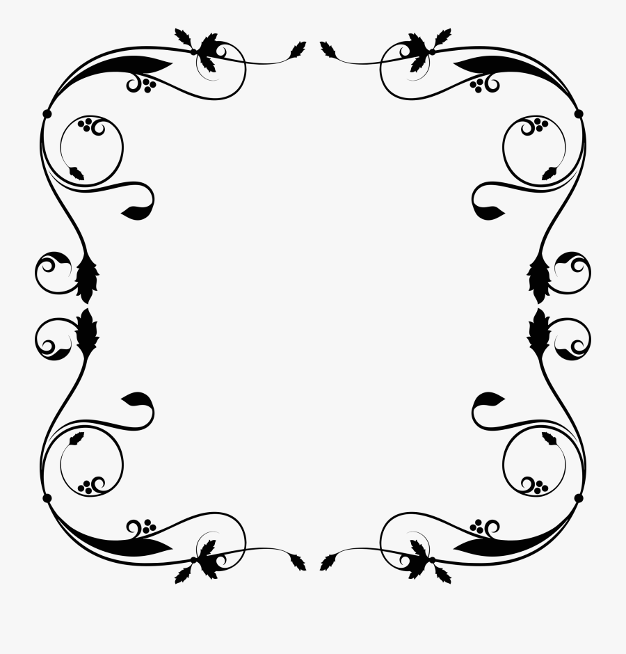 Free Download Simple Flourish Frame Svg Clipart Borders - Svg Borders, Transparent Clipart